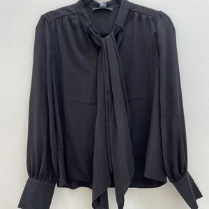 Black Blouse with Tie